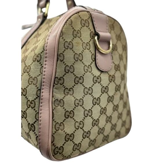 Gucci GG Monogram Vintage Web Medium Boston Pink Blue*AWESOME 2-WAY! - Picture 6 of 16
